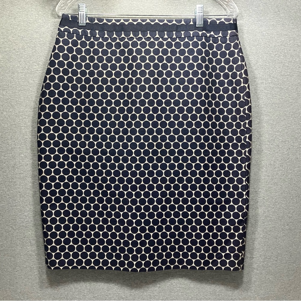 Boden Pencil Skirt Polka Dot Navy US 10 R